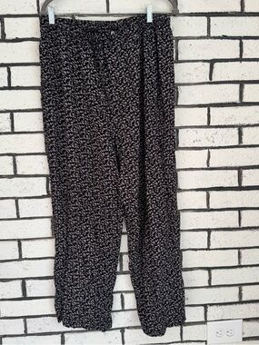 Basic Editions Black & Taupe Printed Pull-On Joggers